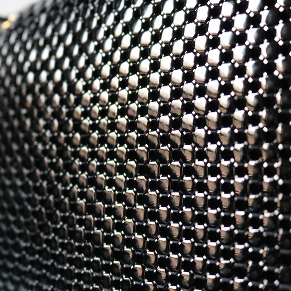 Whiting & Davis Black Mesh Clutch Shoulder Bag Purse Folder Over Tassel - Picture 6 of 14